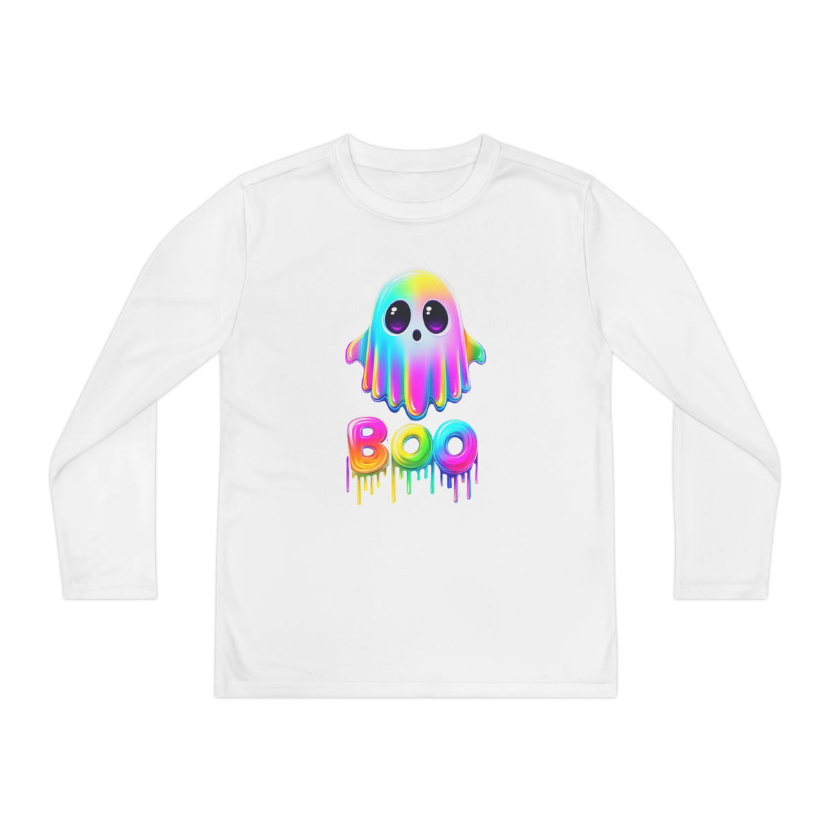 Neon Ghostly Boo Youth Long Sleeve Tee