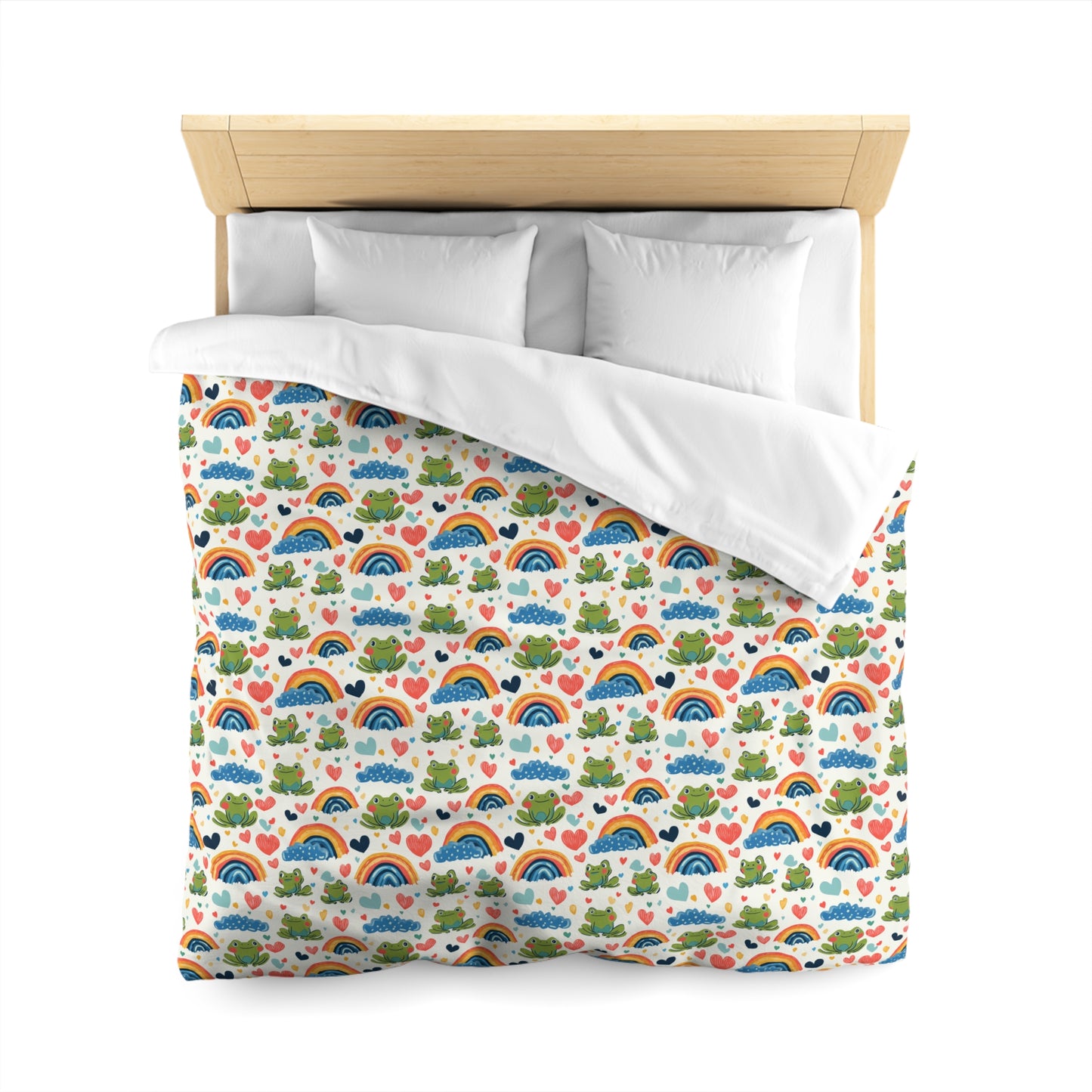 Ribbit Rainbows Microfiber Duvet Cover