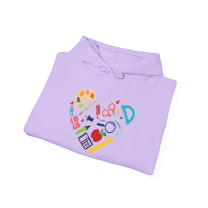 School Supply Heart Heavy Blend™ Hooded Sweatshirt