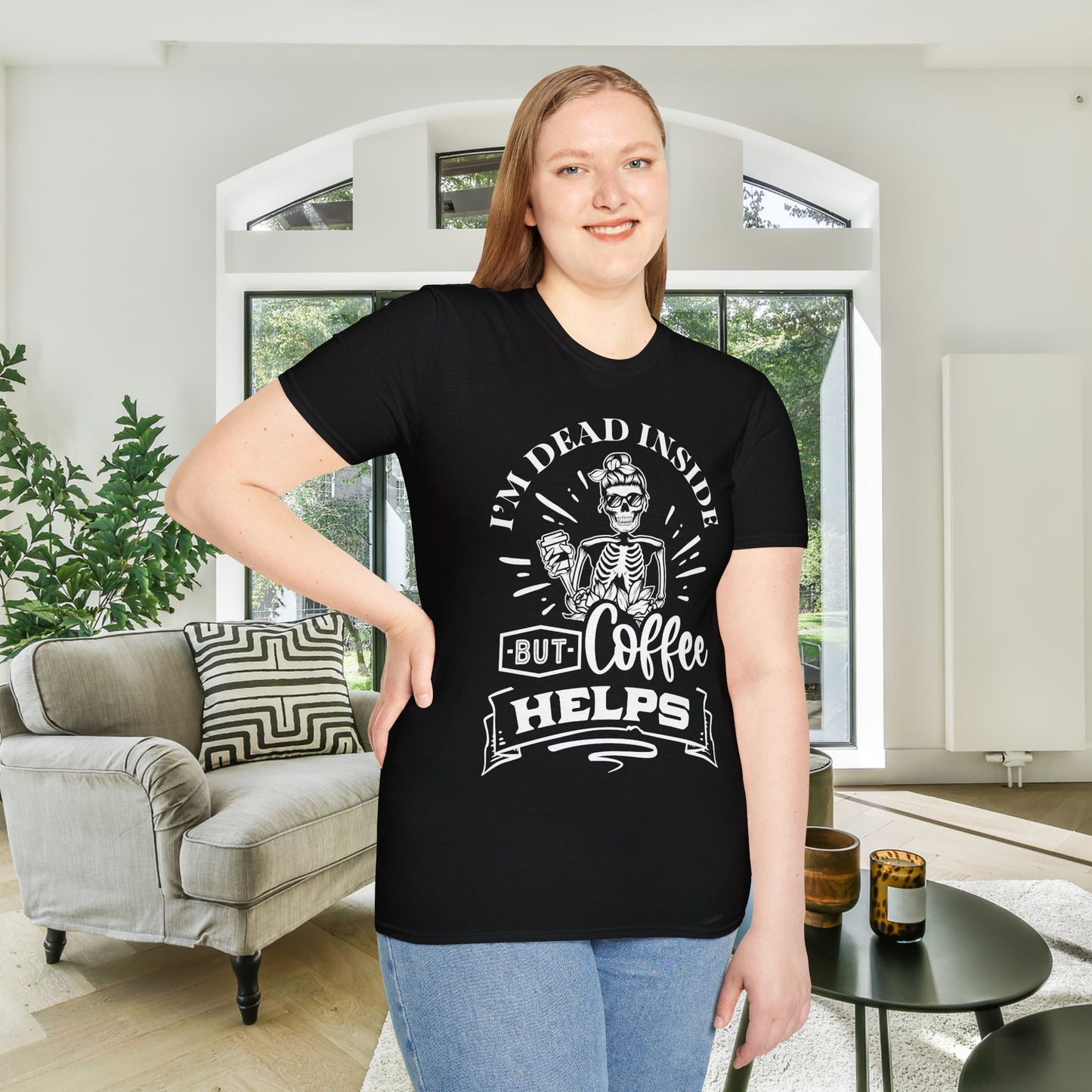I'm Dead Inside But Coffee Helps Adult T-shirt