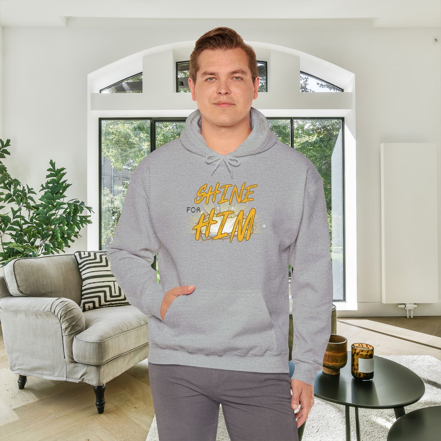 Shine For Him Heavy Blend™ Hooded Sweatshirt