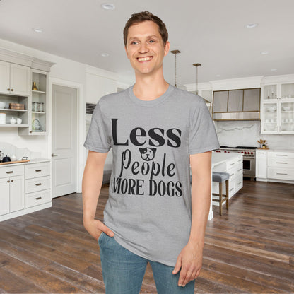 Less People More Dogs Adult T-shirt