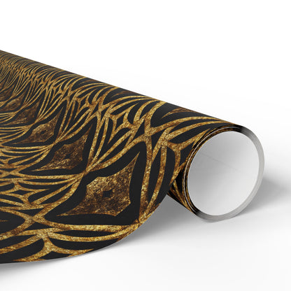 Golden Star Lattice Wrapping Paper