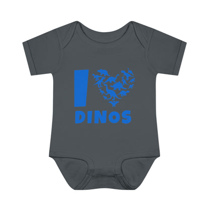 I Love Dinos (Dino Heart) Infant Baby Rib Bodysuit