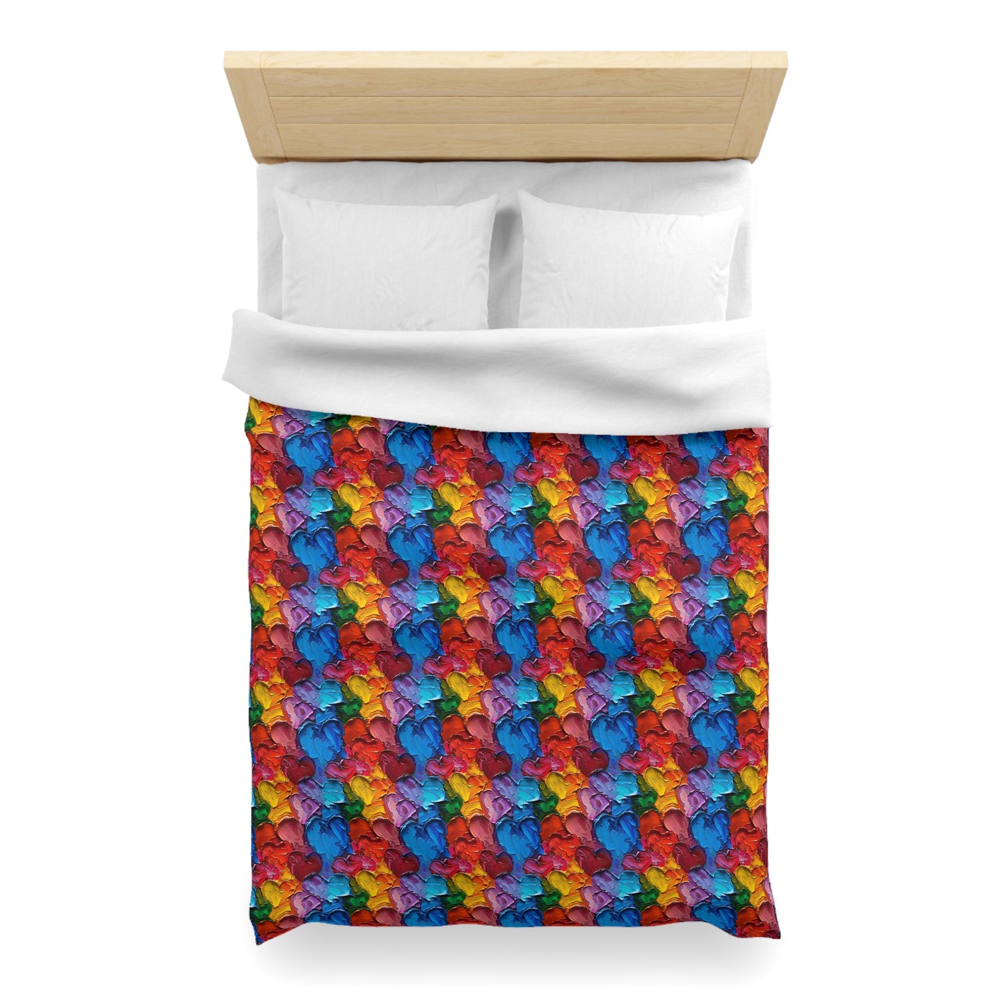 Palette Knife Hearts Microfiber Duvet Cover