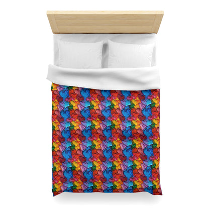 Palette Knife Hearts Microfiber Duvet Cover
