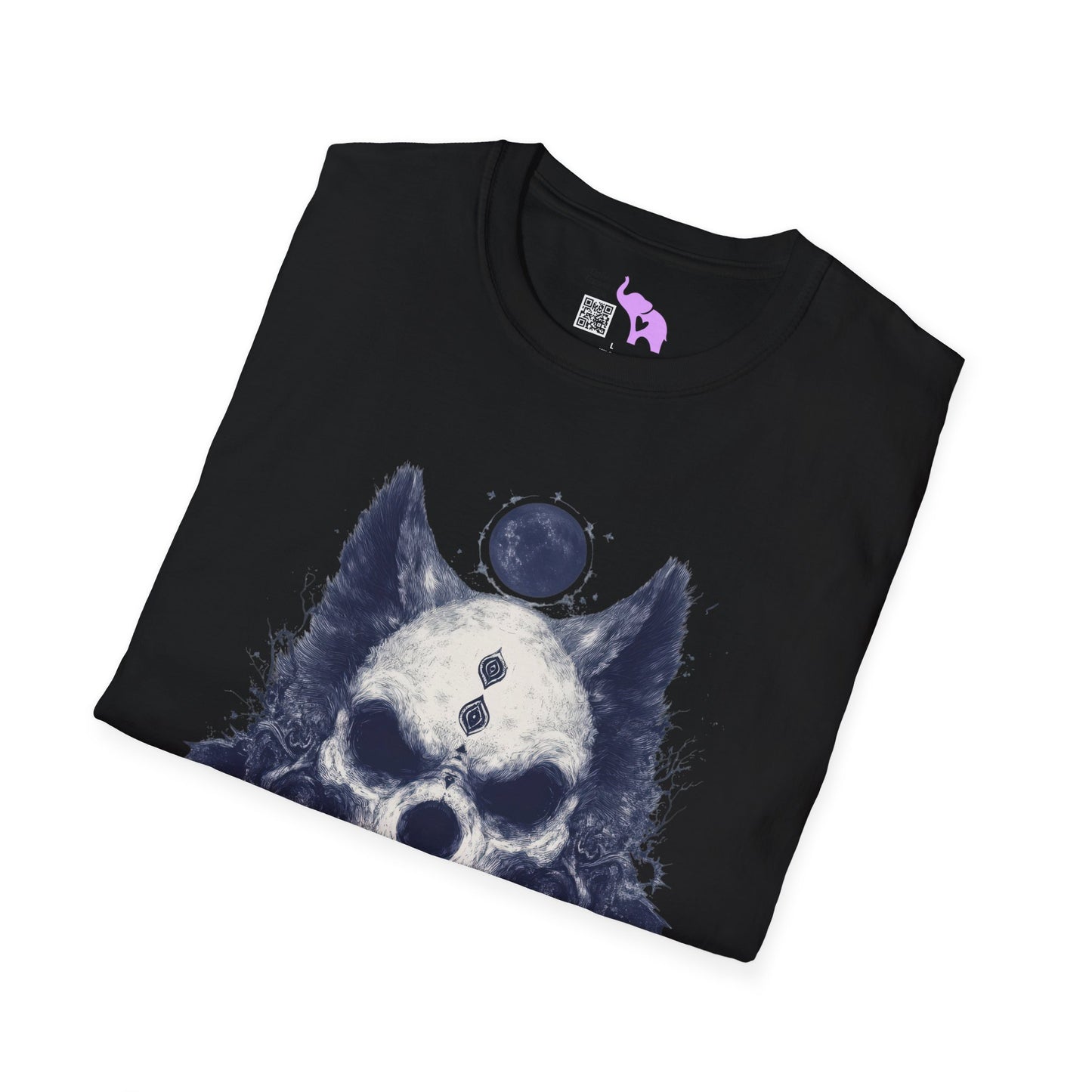 Creepy Skull Wolf Adult T-shirt