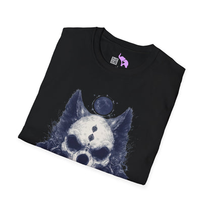 Creepy Skull Wolf Adult T-shirt