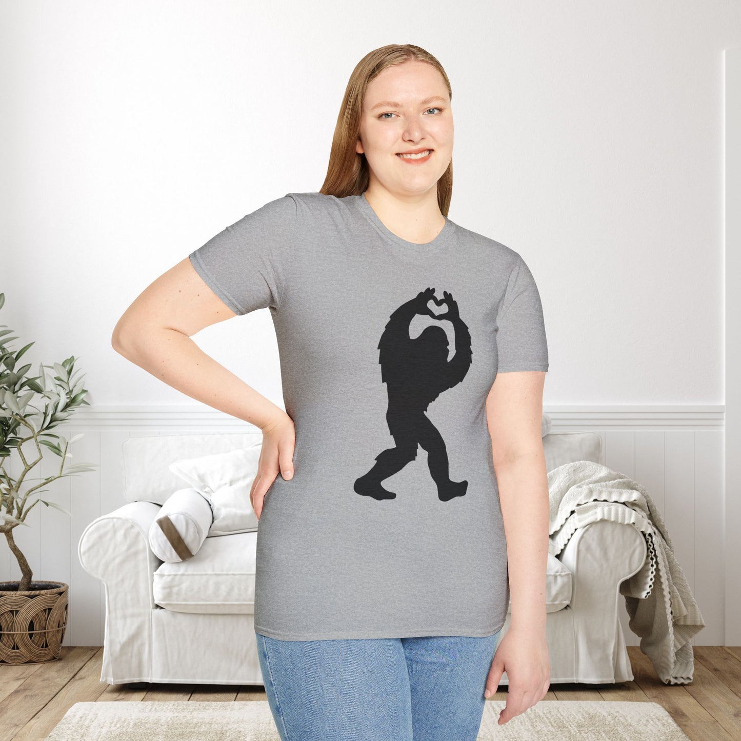 Bigfoot Loves You Adult T-shirt