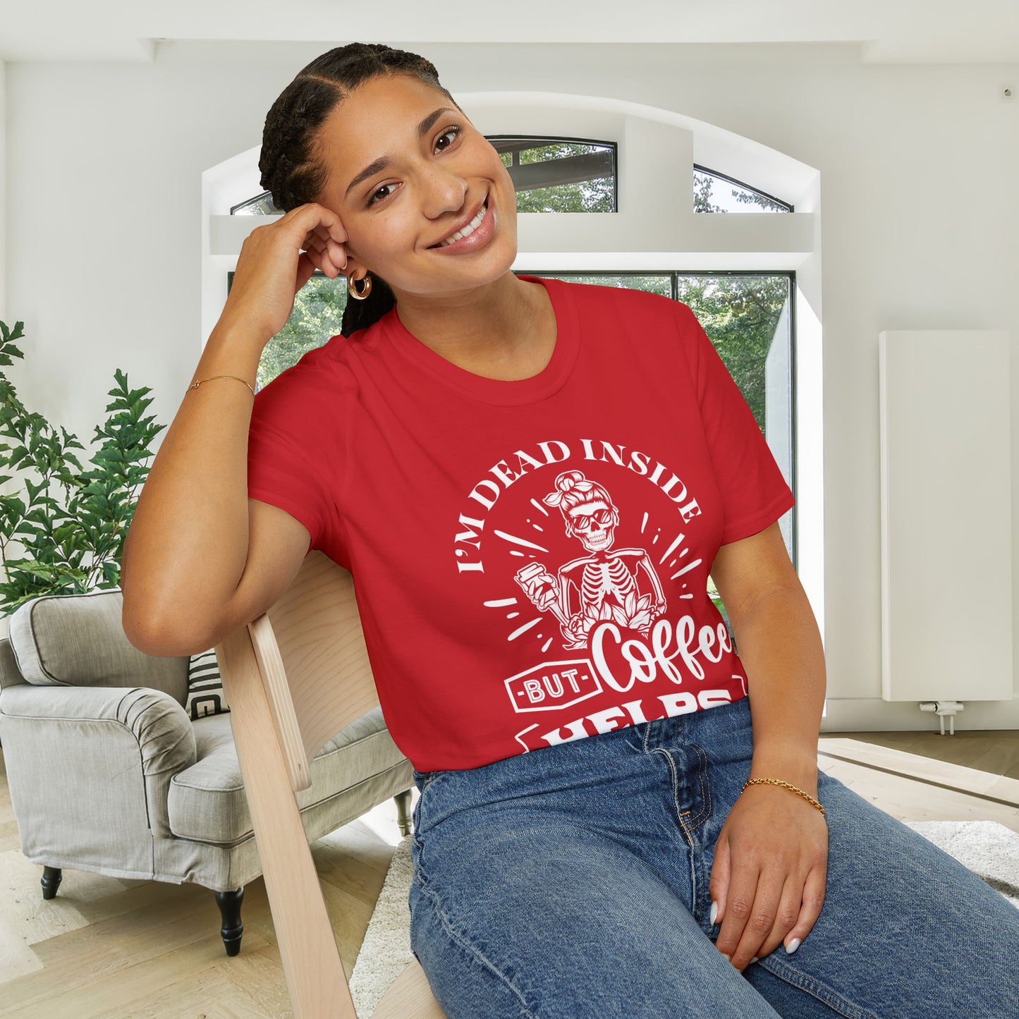 I'm Dead Inside But Coffee Helps Adult T-shirt
