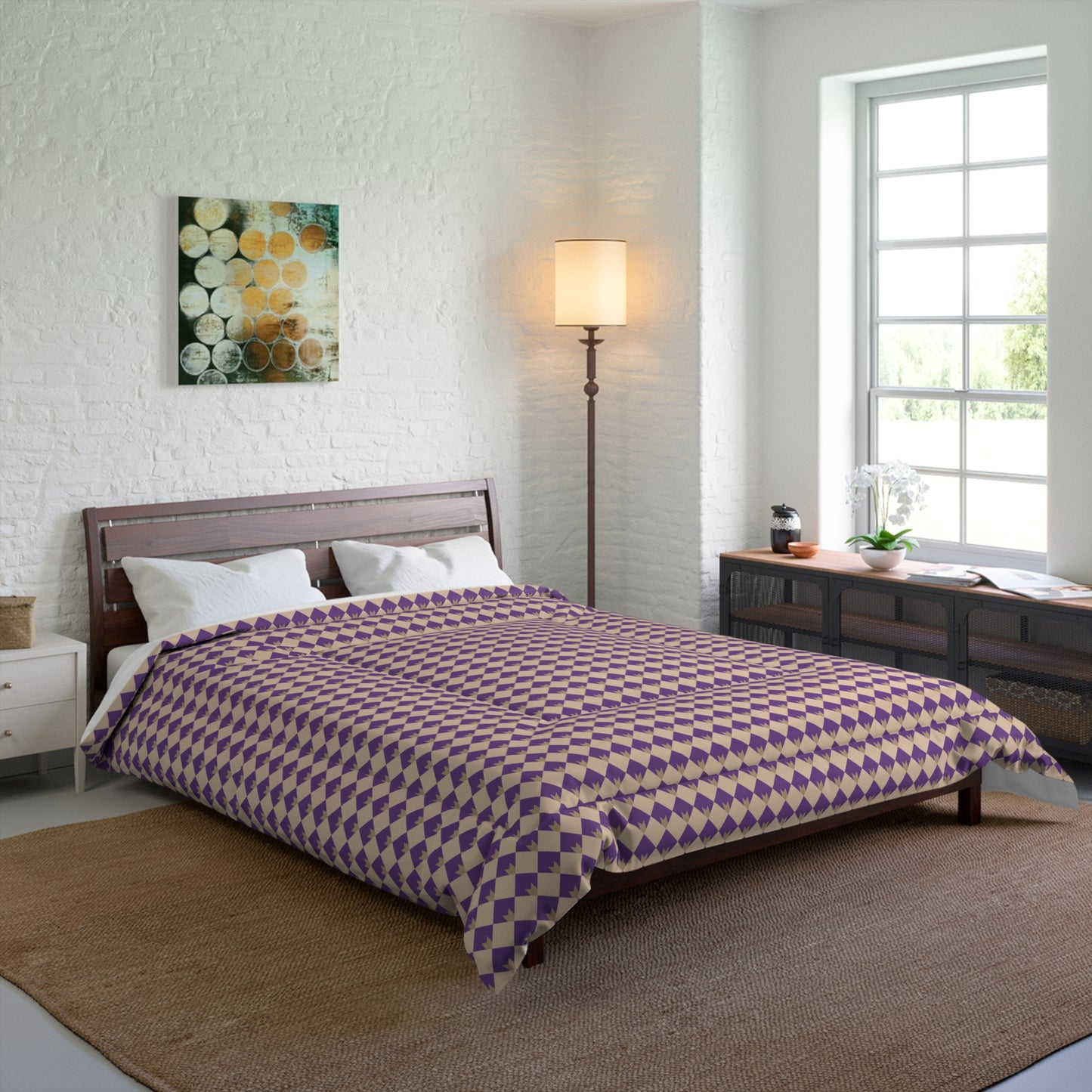 Diamond Bloom-Amethyst & Cream Comforter