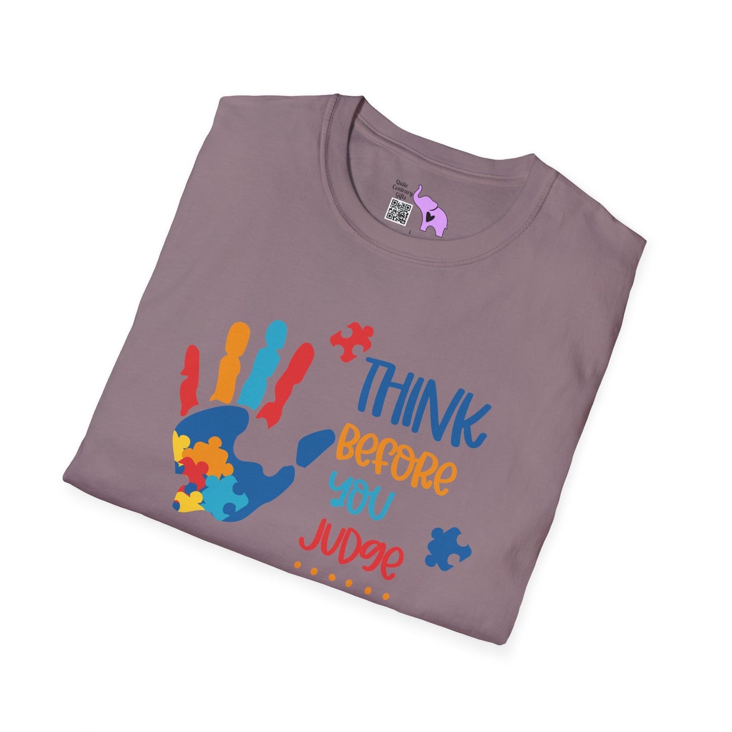 Think Before You Judge Autism Awarness Adult T-shirt