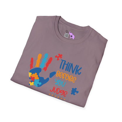 Think Before You Judge Autism Awarness Adult T-shirt