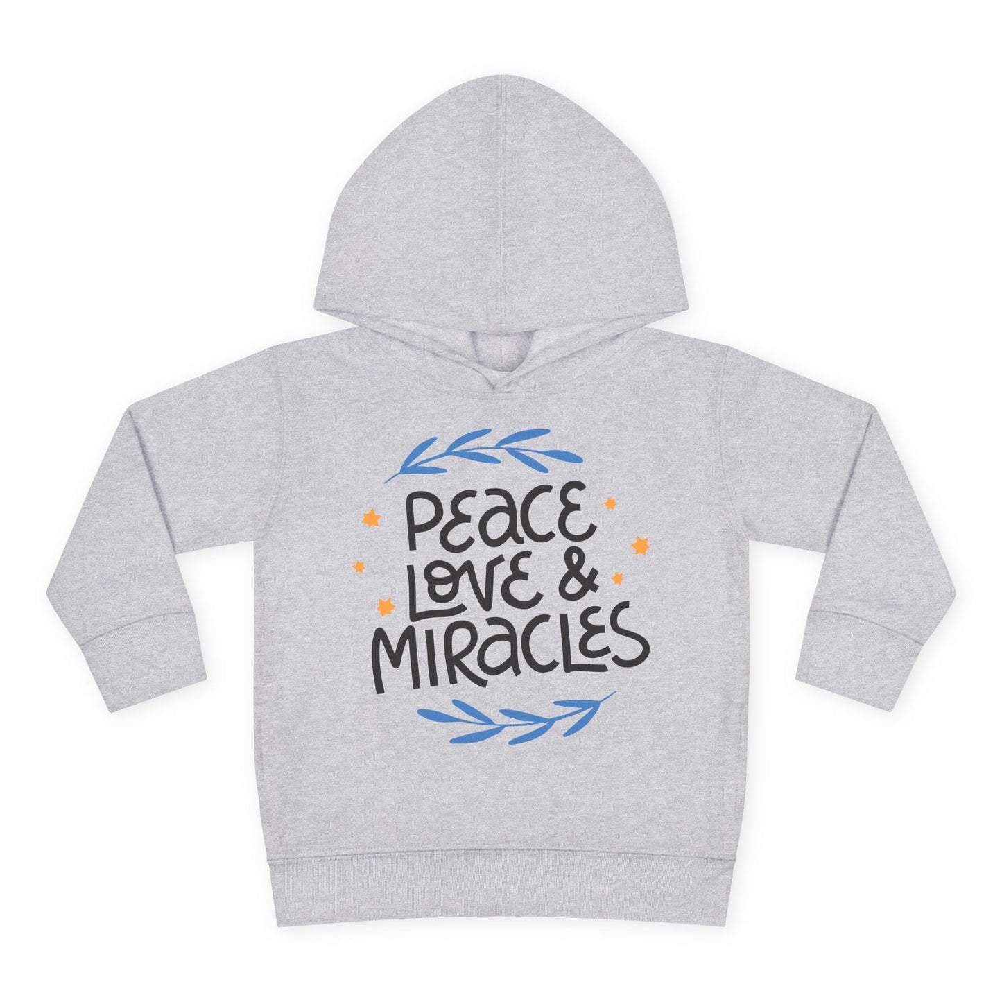 Hanukkah Peace Love & Miracles 2 Toddler Pullover Fleece Hoodie
