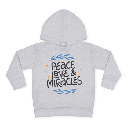 Hanukkah Peace Love & Miracles 2 Toddler Pullover Fleece Hoodie