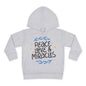 Hanukkah Peace Love & Miracles 2 Toddler Pullover Fleece Hoodie