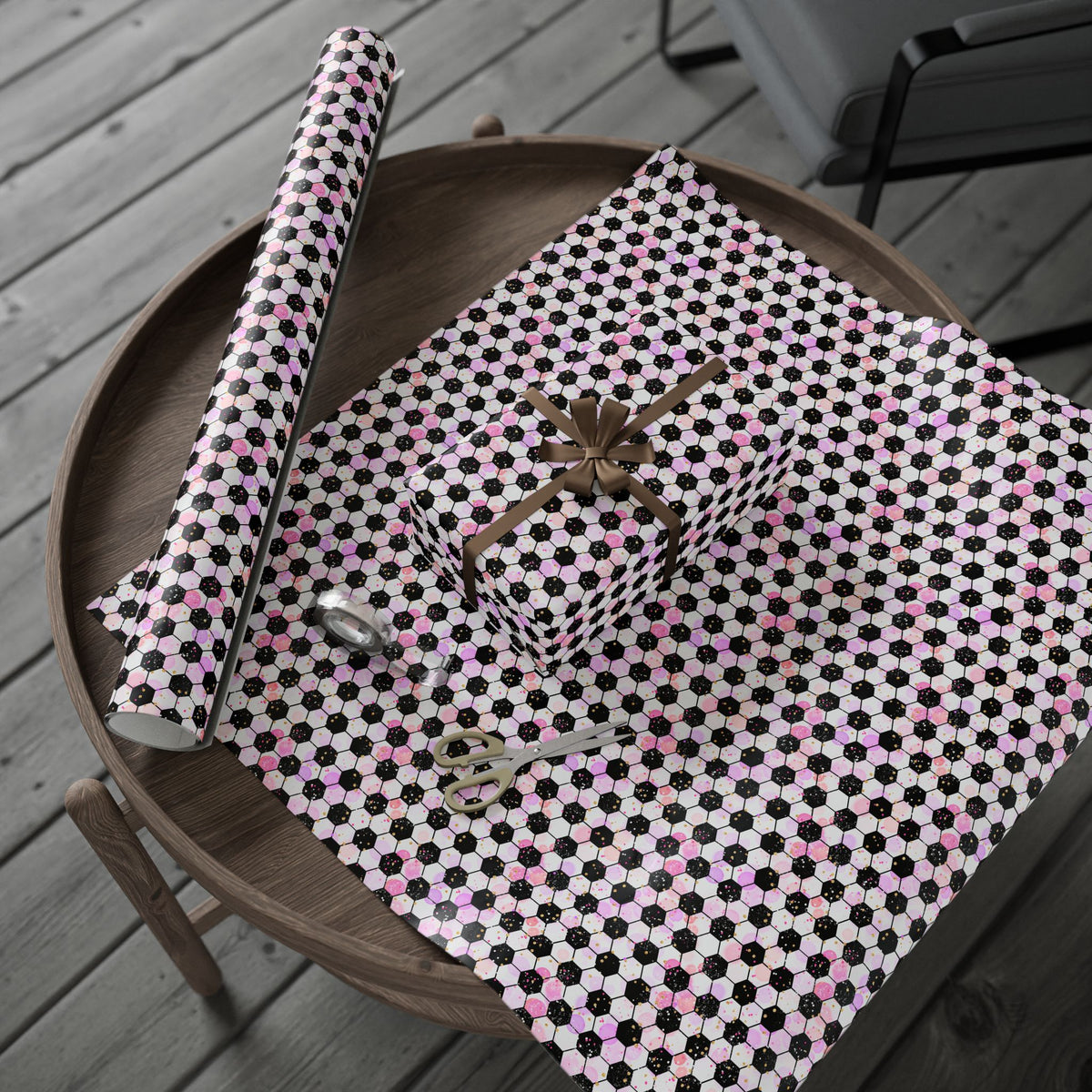 Pink Soccer Fever Wrapping Paper