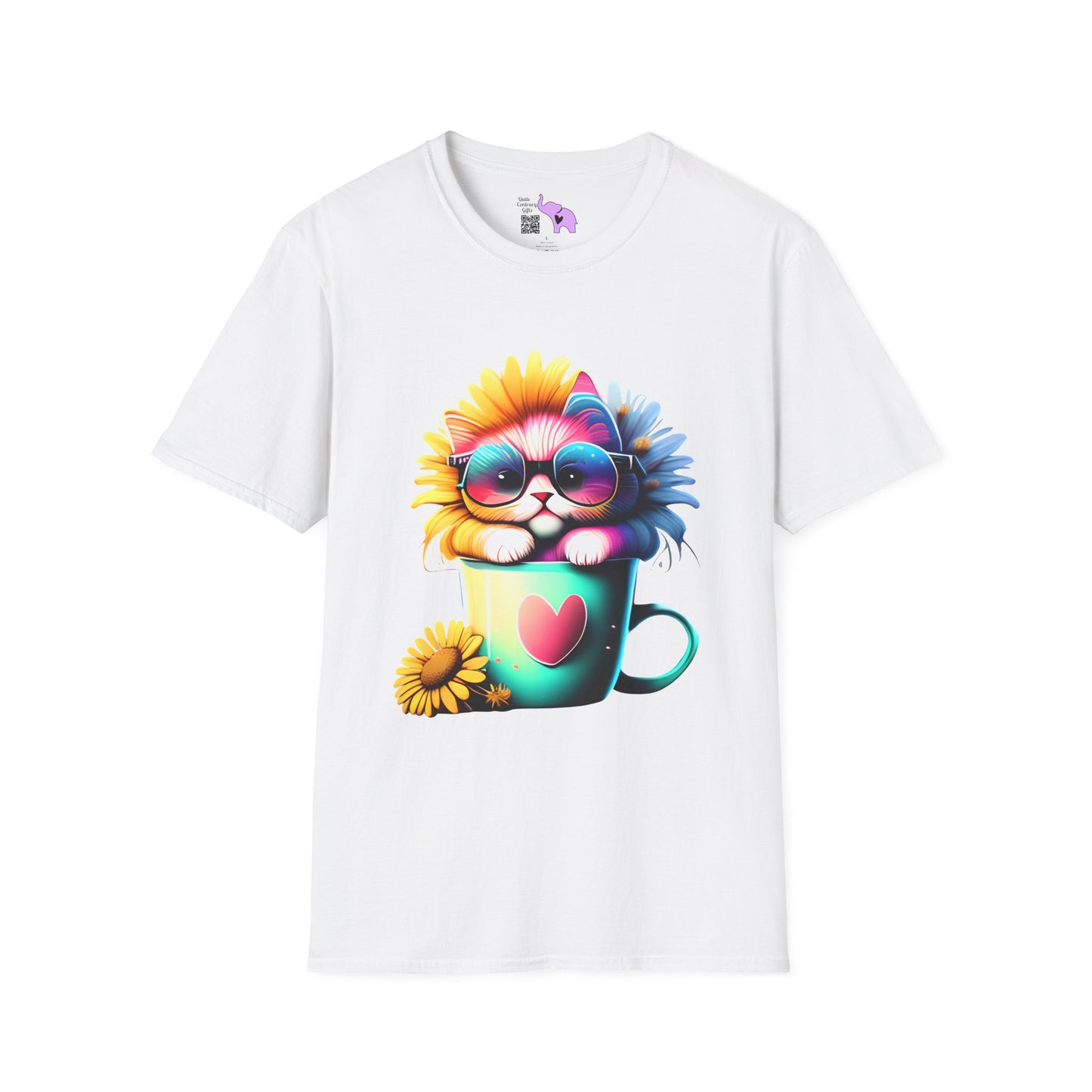 Cool Sunflower Kitten 2 Adult T-shirt