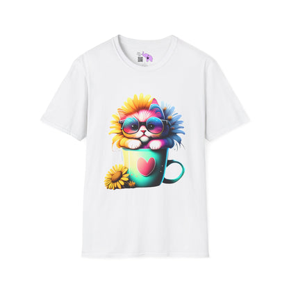 Cool Sunflower Kitten 2 Adult T-shirt
