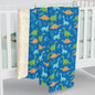 Dinosaurs on Blue Sherpa Fleece Blanket