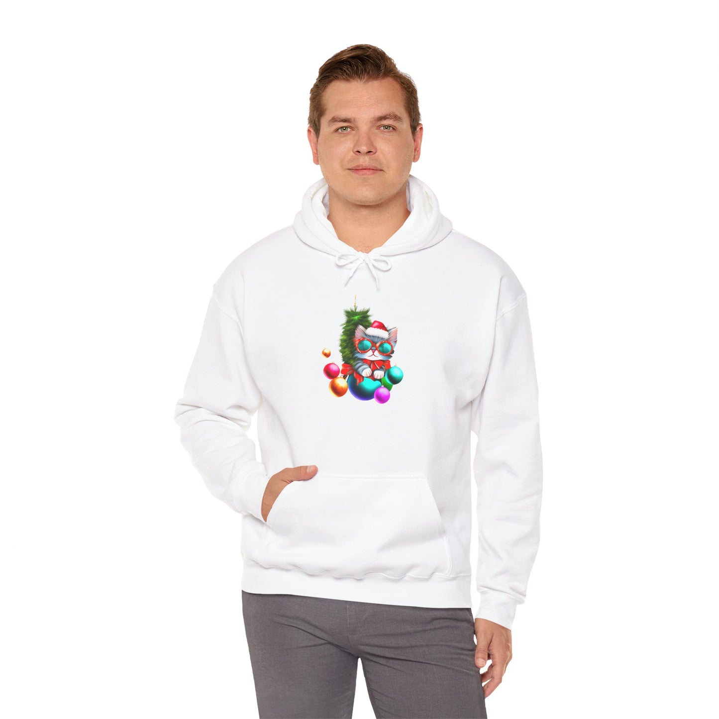 Christmas Ornaments Kitten Heavy Blend™ Hooded Sweatshirt