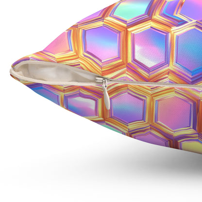 Aurora Hexagons Throw Pillow