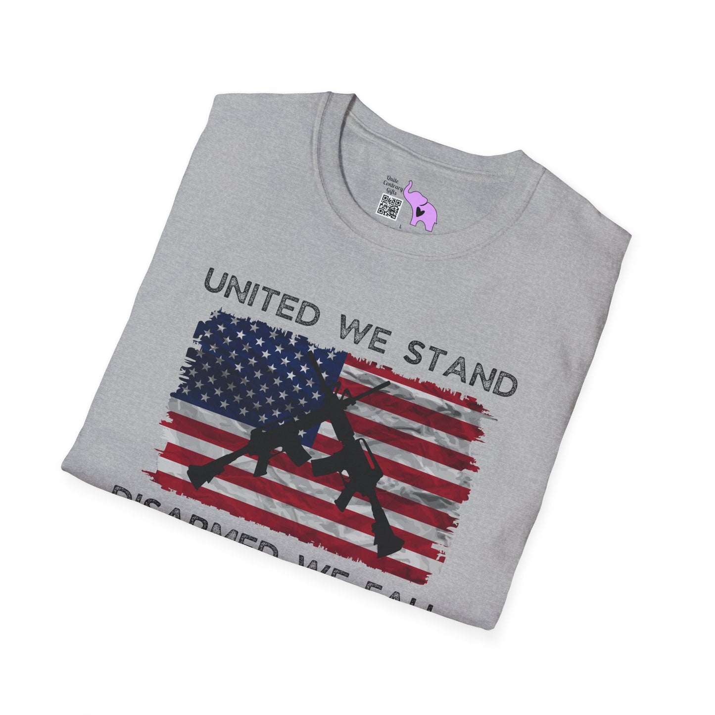 United We Stand Disarmed We Fall Adult T-shirt