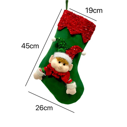 Santa’s Little Helpers – 3D Boy & Girl Elf Christmas Stockings