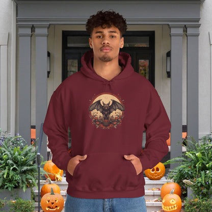 Creepy Bats Over Moon 10 Heavy Blend™ Hooded Sweatshirt