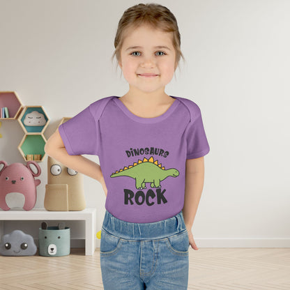 Dinosaurs Rock Baby Rib Bodysuit