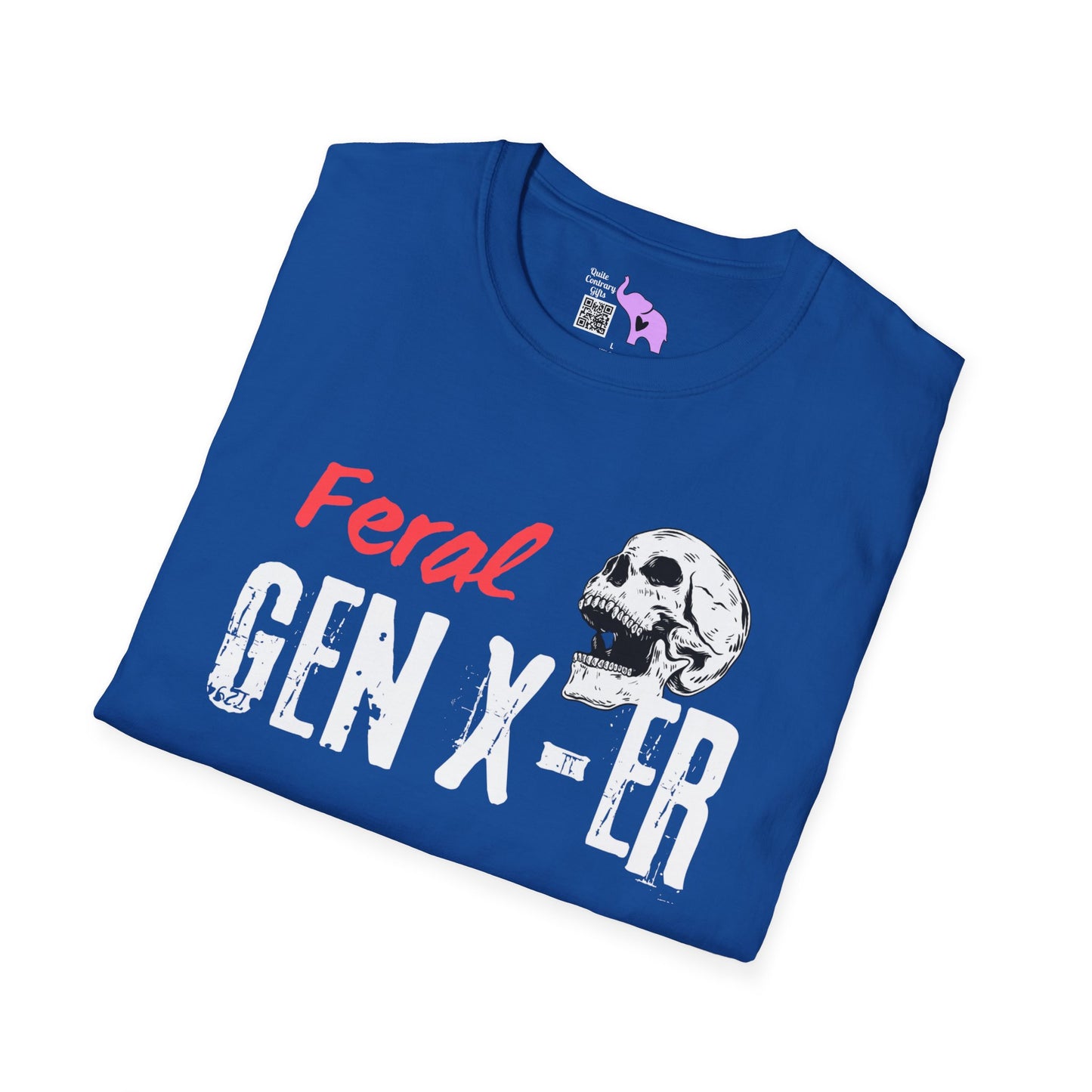 Feral GenXer w/Skull Adult T-shirt
