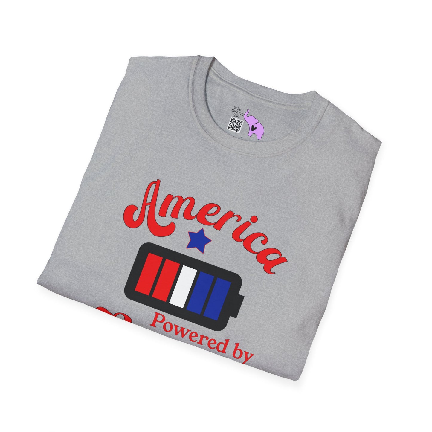 America Powered By Freedom Since 1776 Adult T-shirt