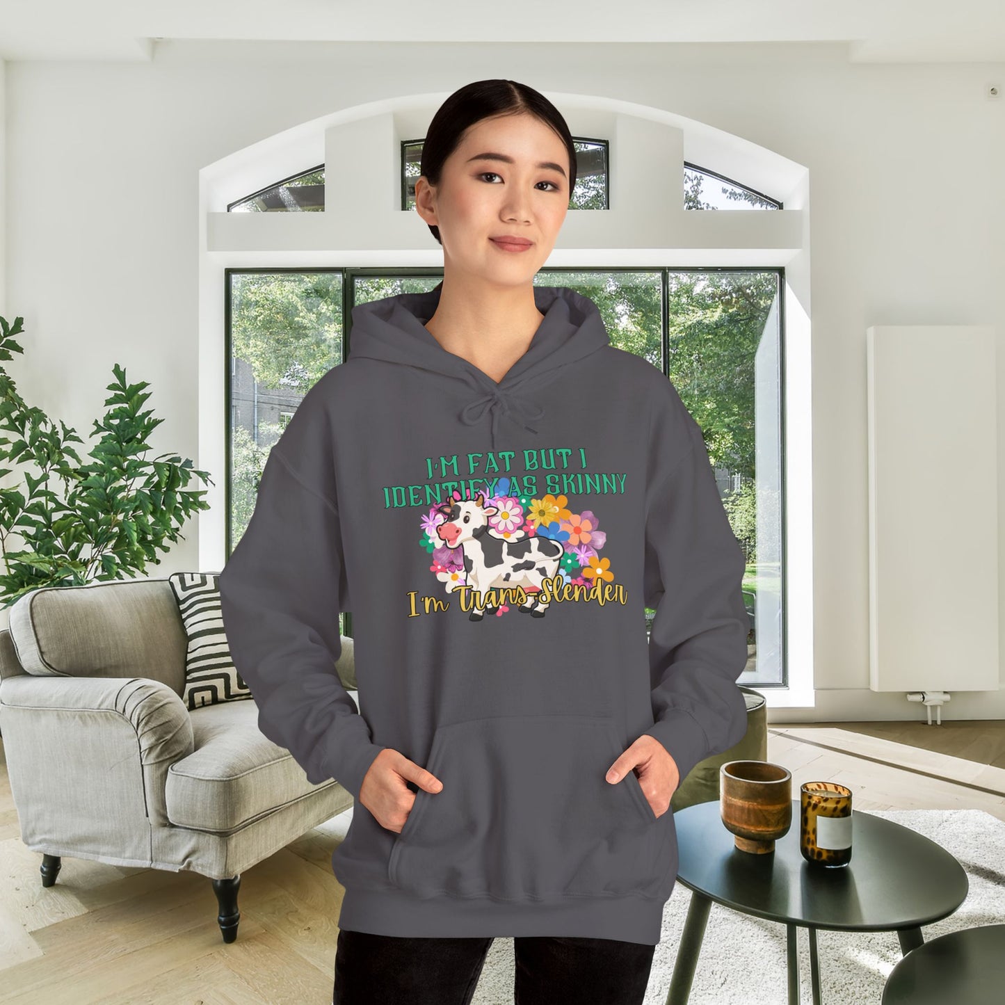 I'm Fat But I Identify as Skinny; I'm Trans-slender Heavy Blend™ Hooded Sweatshirt