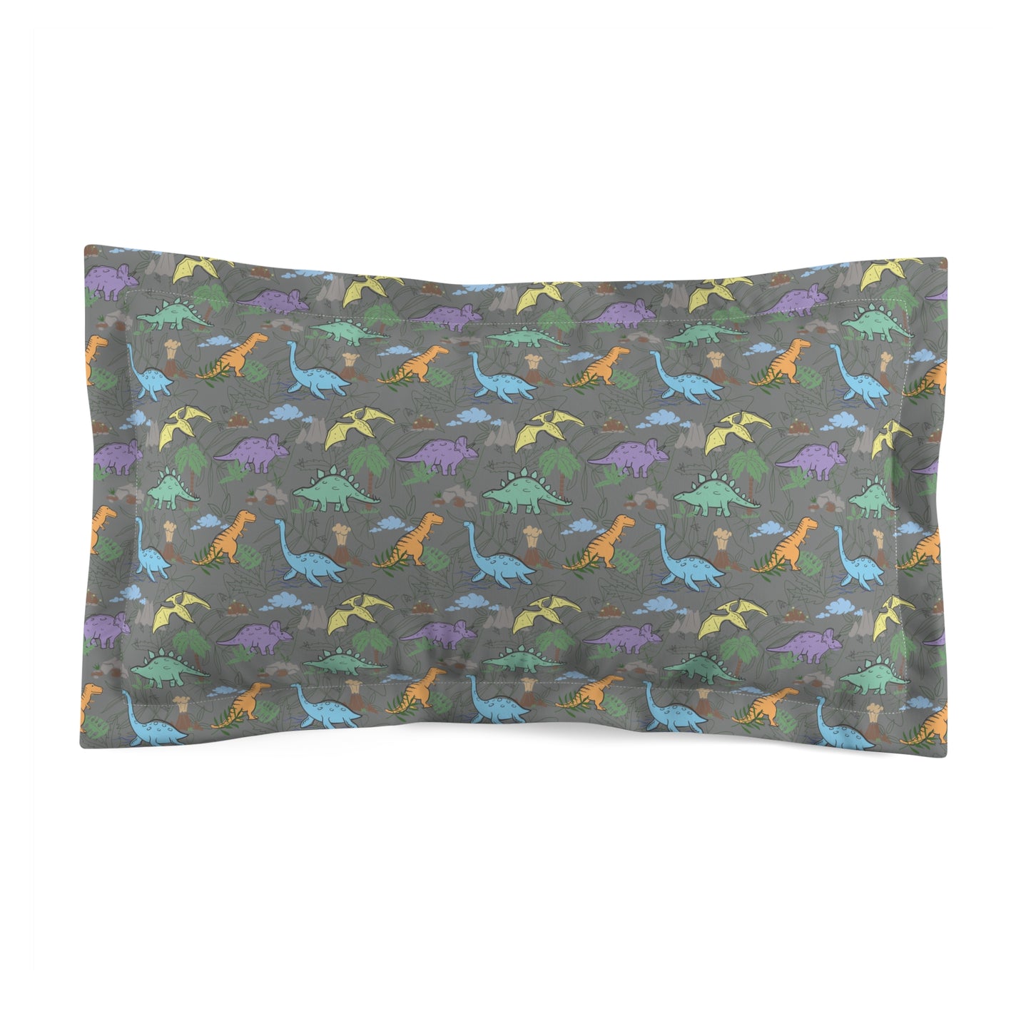 Prehistoric Playtime Microfiber Pillow Sham