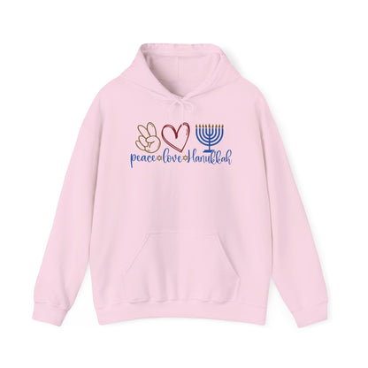 Peace Love Hanukkah Adult Heavy Blend™ Hooded Sweatshirt