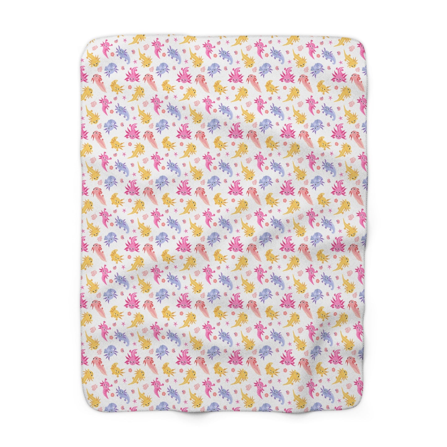 Axolotl Whimsy Sherpa Fleece Blanket
