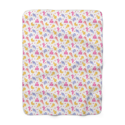 Axolotl Whimsy Sherpa Fleece Blanket