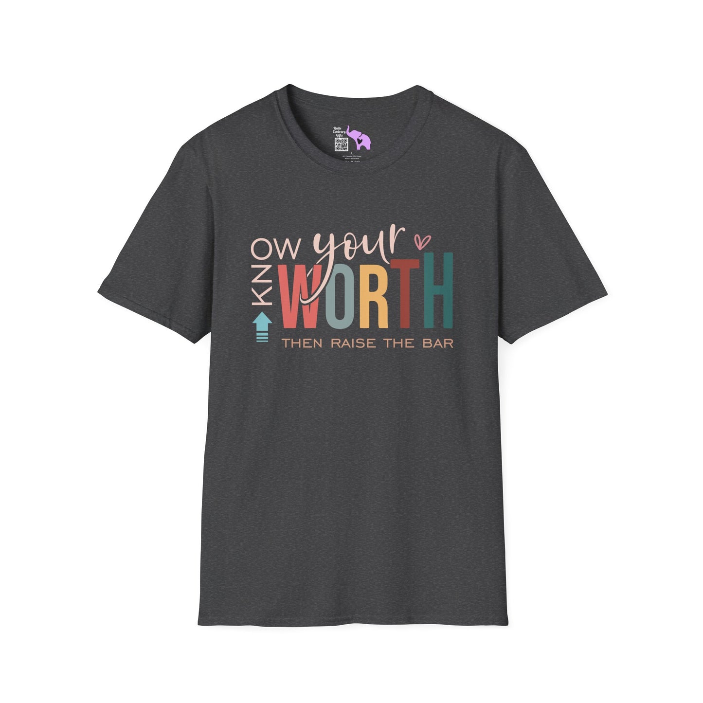 Know Your Worth Then Raise The Bar Adult T-shirt