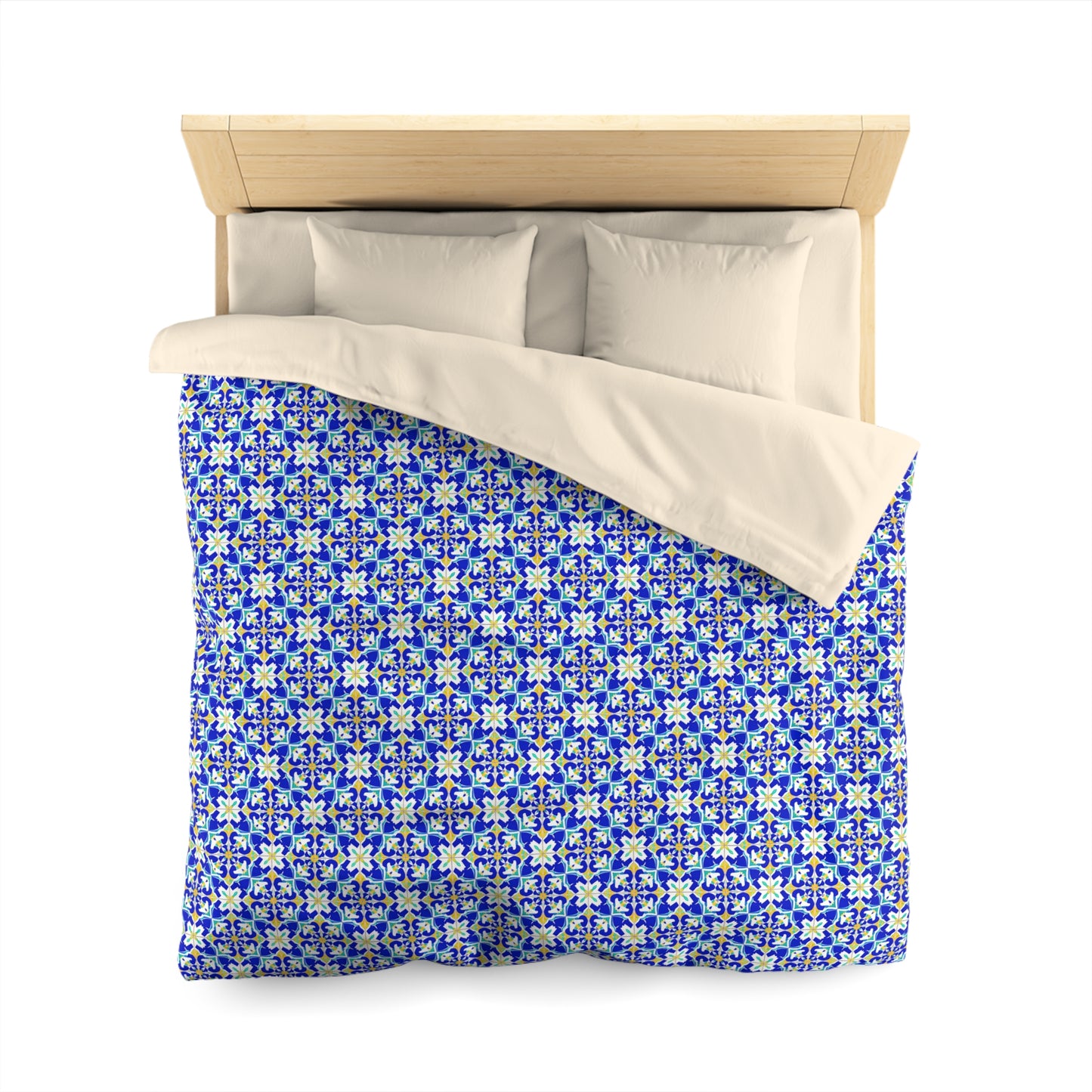 Blue Horizon Mosaic Microfiber Duvet Cover