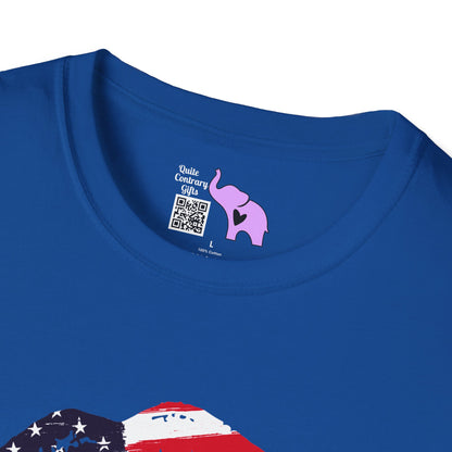 American Flag Lips Adult T-shirt