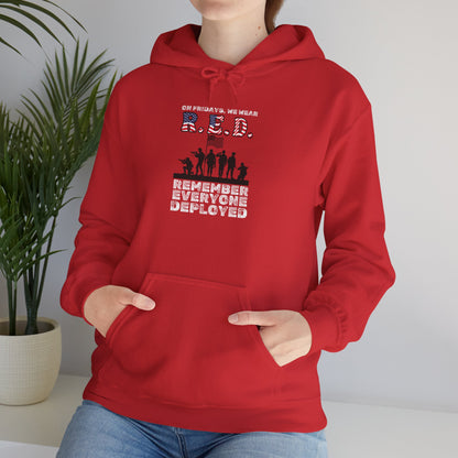 RED Fridays Remember Everyone Deployed Silhouette Heavy Blend™ Hooded Sweatshirt