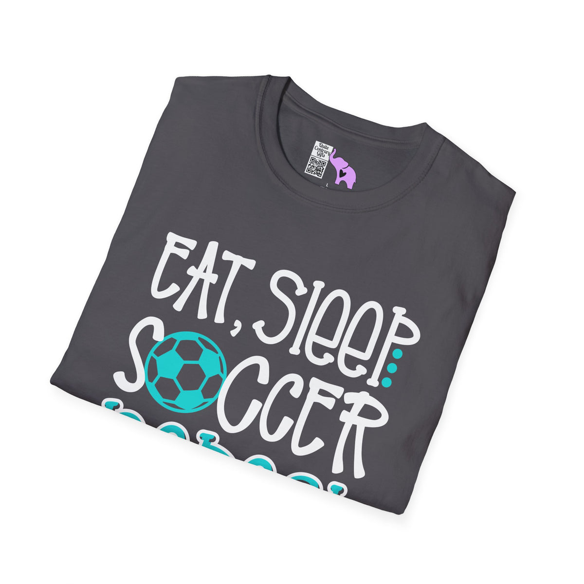 Eat Sleep Soccer Repeat (Teal) Adult T-shirt