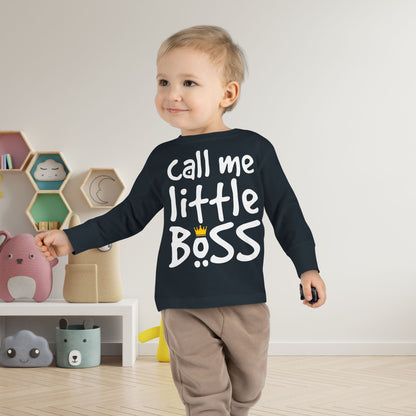 Call Me Little Boss Toddler Long Sleeve Tee