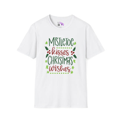 Mistletoe Kisses Christmas Wishes Adult T-shirt