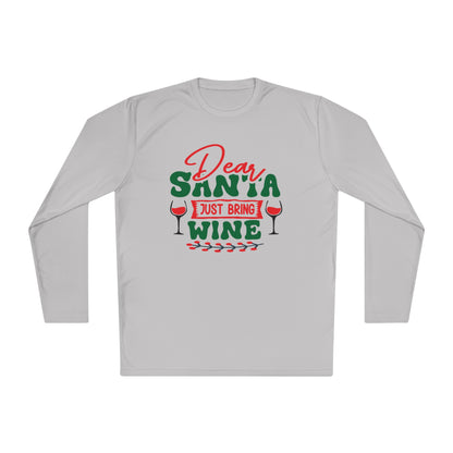 Dear Santa Just Bring Wine Adult Long Sleeve Tee