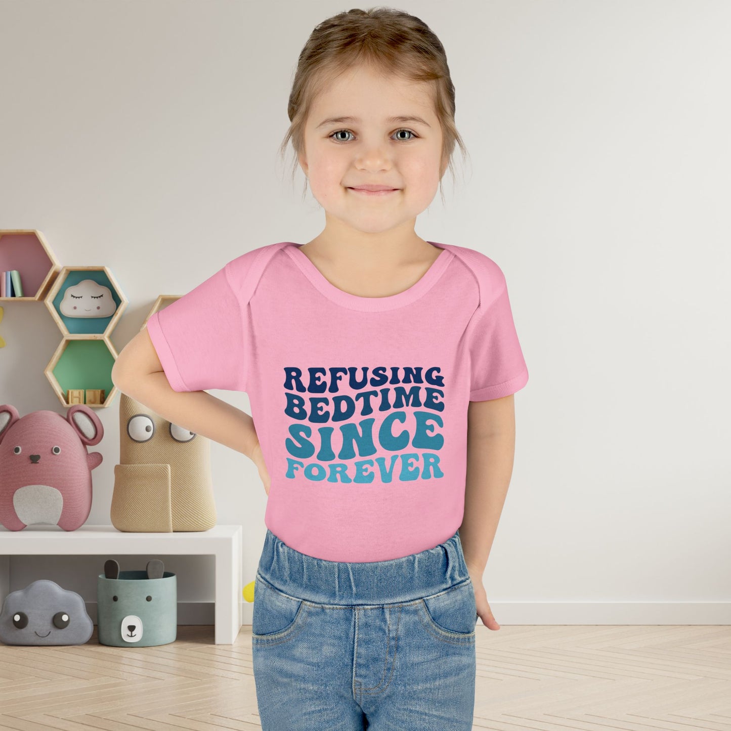 Refusing Bedtime Since Forever Baby Rib Bodysuit