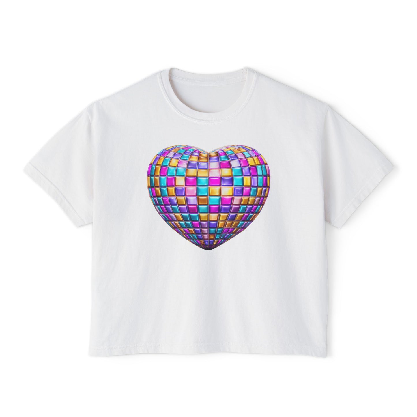 Heart in Blocks Women's Boxy Tee