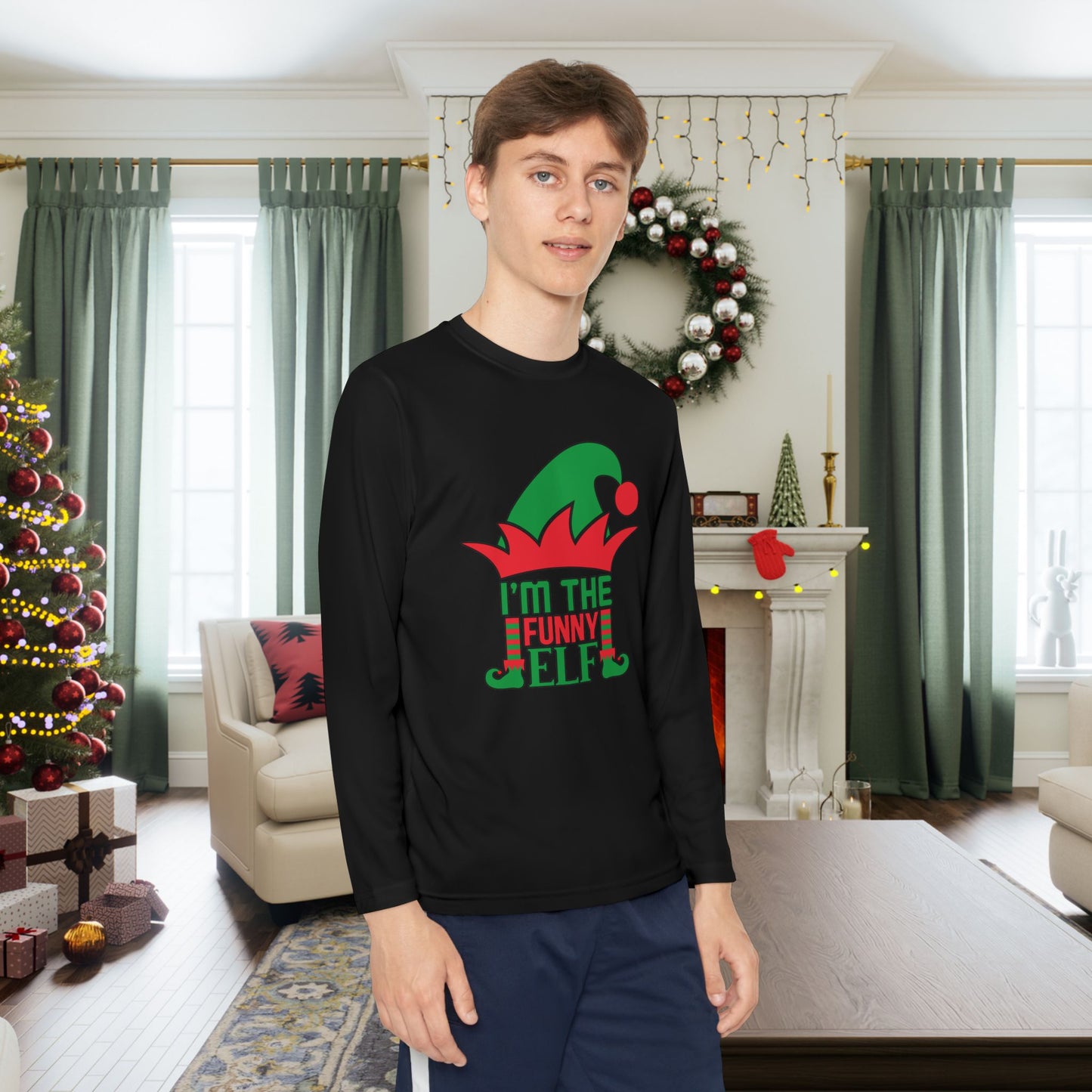 I'm The Funny Elf Youth Long Sleeve Tee