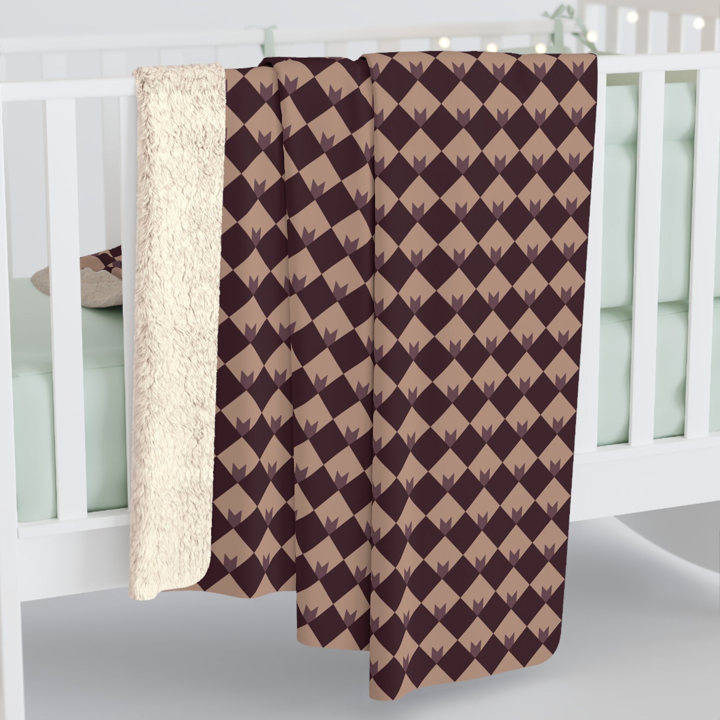 Diamond Bloom-Crimson & Plum Fleece Blanket