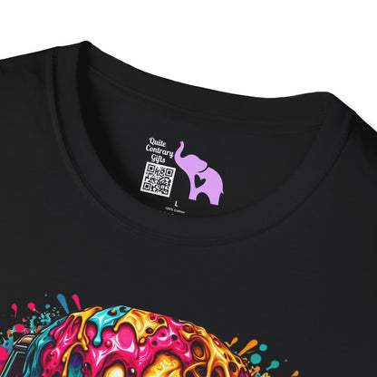 Colorful Skull & Car Adult T-shirt